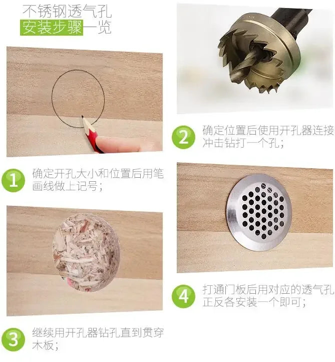 10pcs Round cabinet Air duct Vent Dia.19mm-53mm Steel Louver Mesh Hole plug decoration cover Wardrobe grille ventilation systems