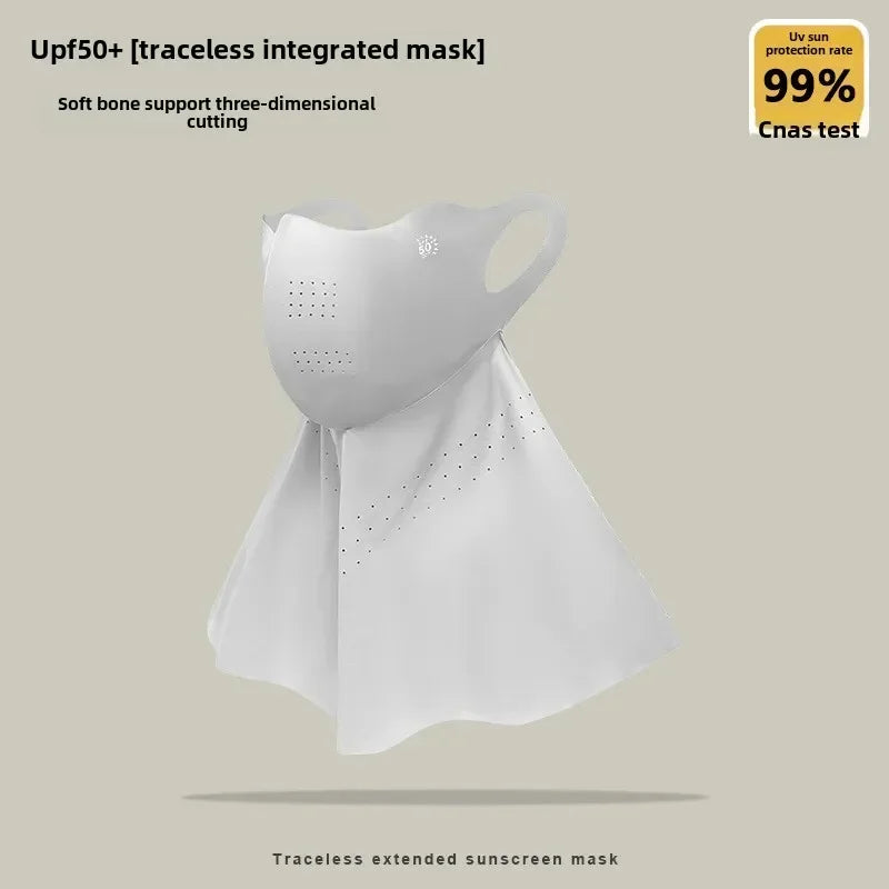 UPF50+ Ice Silk Sunscreen Mask Summer Riding Neck Guard One-piece Mask for Driving Fishing And Mountaineering Sun Protection