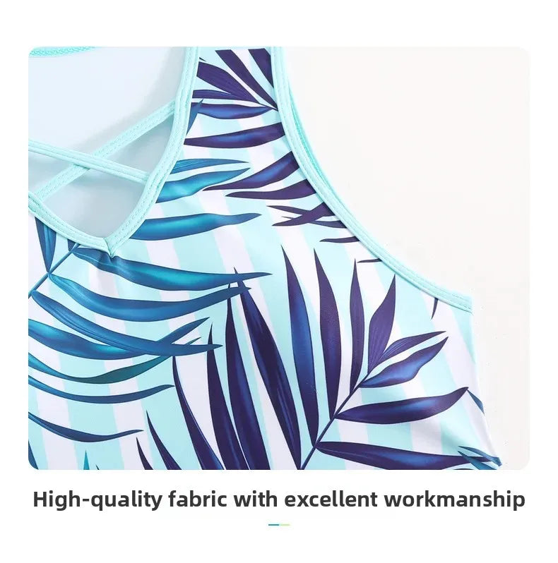 New Large Size Quick Dry Women's Shorts Strap Conservative Separate Bikini Swimsuit Flat Angle Vest Two Piece Swimwear Set