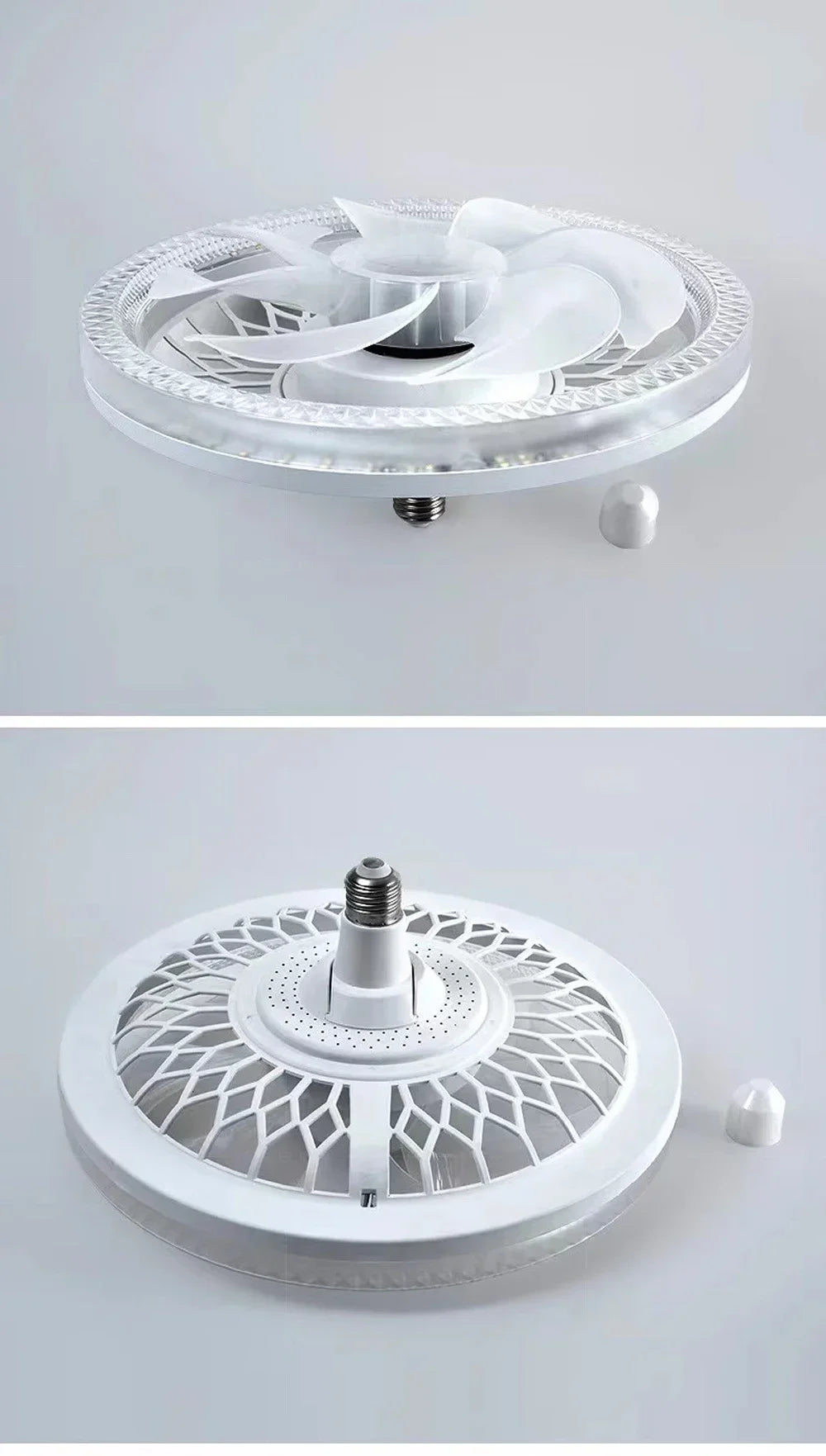 Modern Ceiling Fan With LED Light And Remote Control E27 Fan Lamp 4 Speed 360° Circulating Air For Kitchen Room Home Lighting