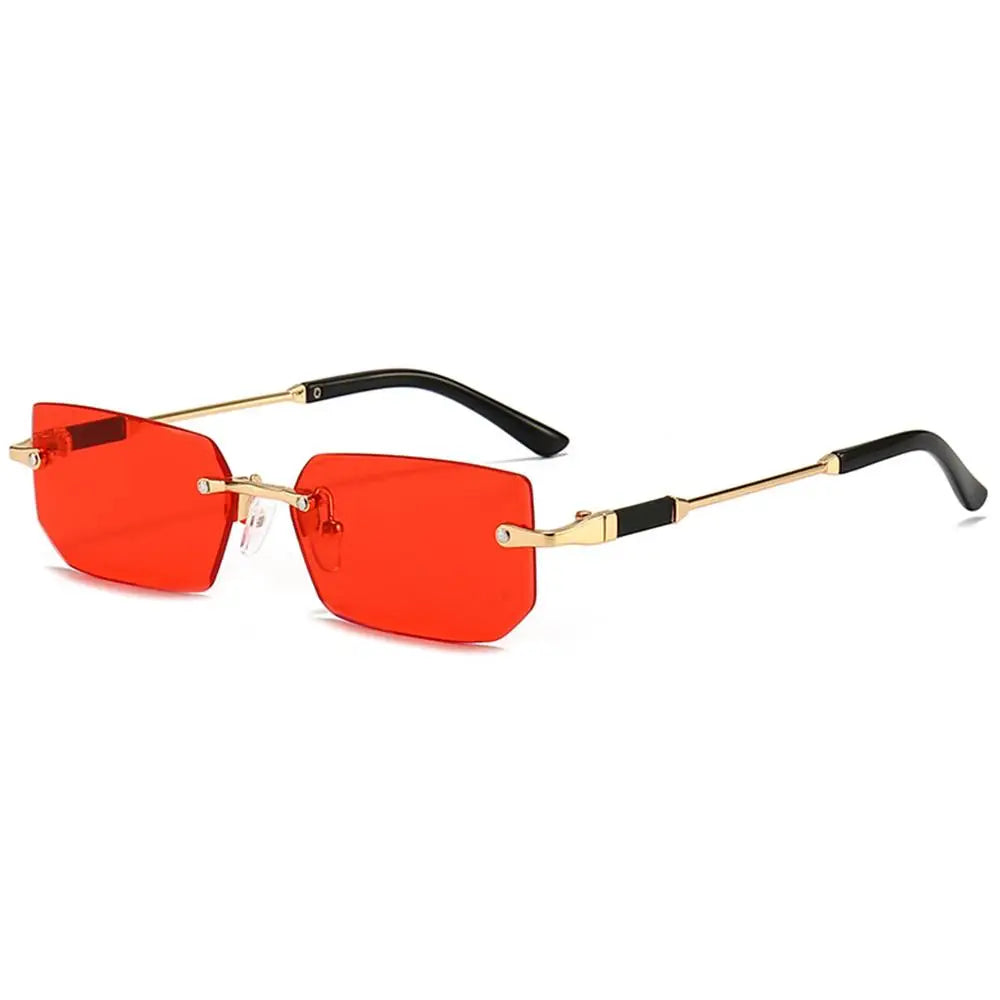 Rimless Sunglasses Rectangle Fashion Popular Women Men Shades Small Square Sun Glasses For Female male Summer Traveling Oculos