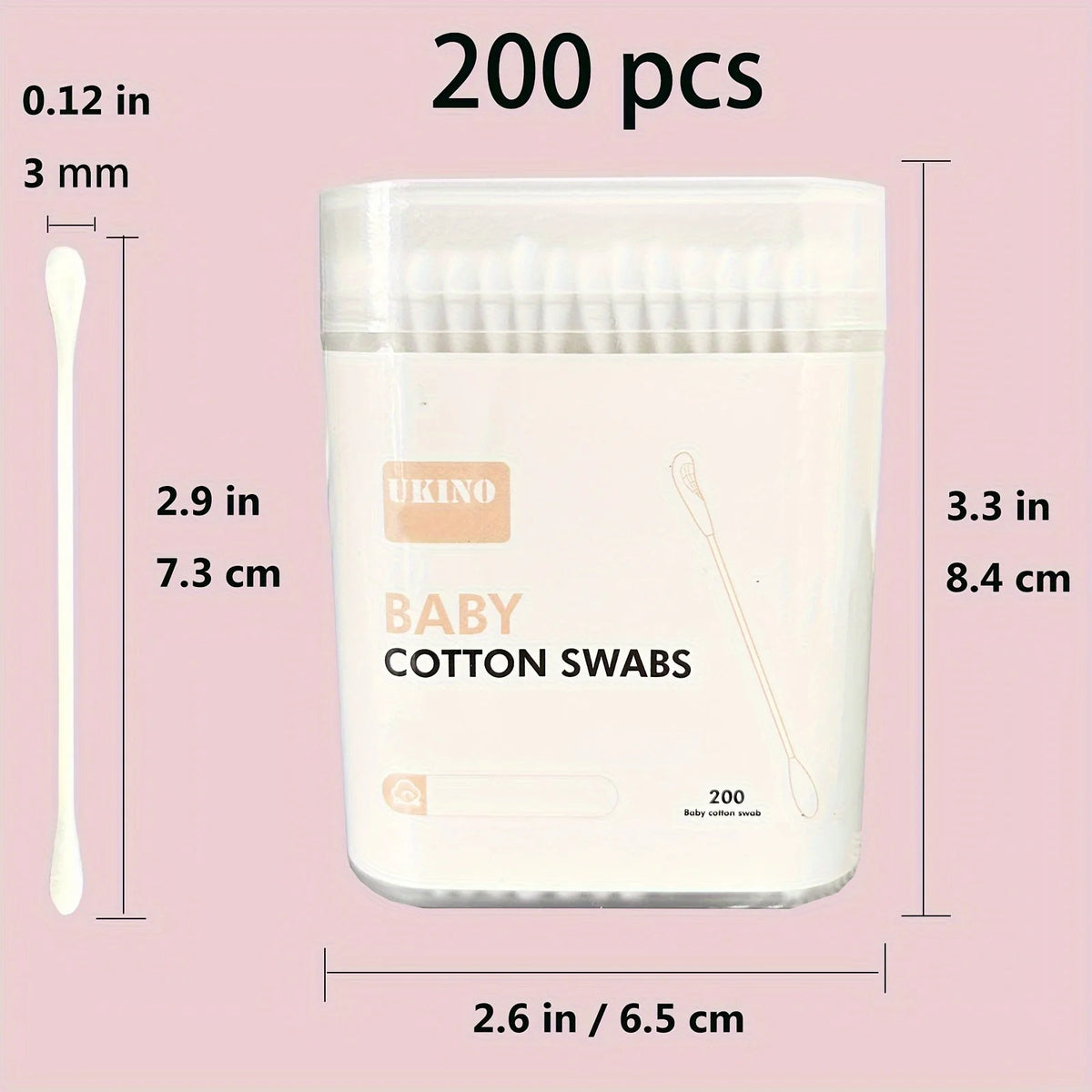 200 Pcs Baby Swabs Baby Double-ended Ultra-fine Cleaning Swabs for Delicate Ears - Soft and Safe for Newborns and Toddlers