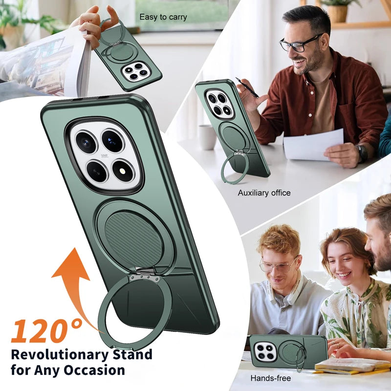 For Xiaomi Redmi Note 15 Pro Plus, 15 Pro 5G Magnetic Case ELVEV Anti-scratch Hard PC Bracket Suction Phone Cover