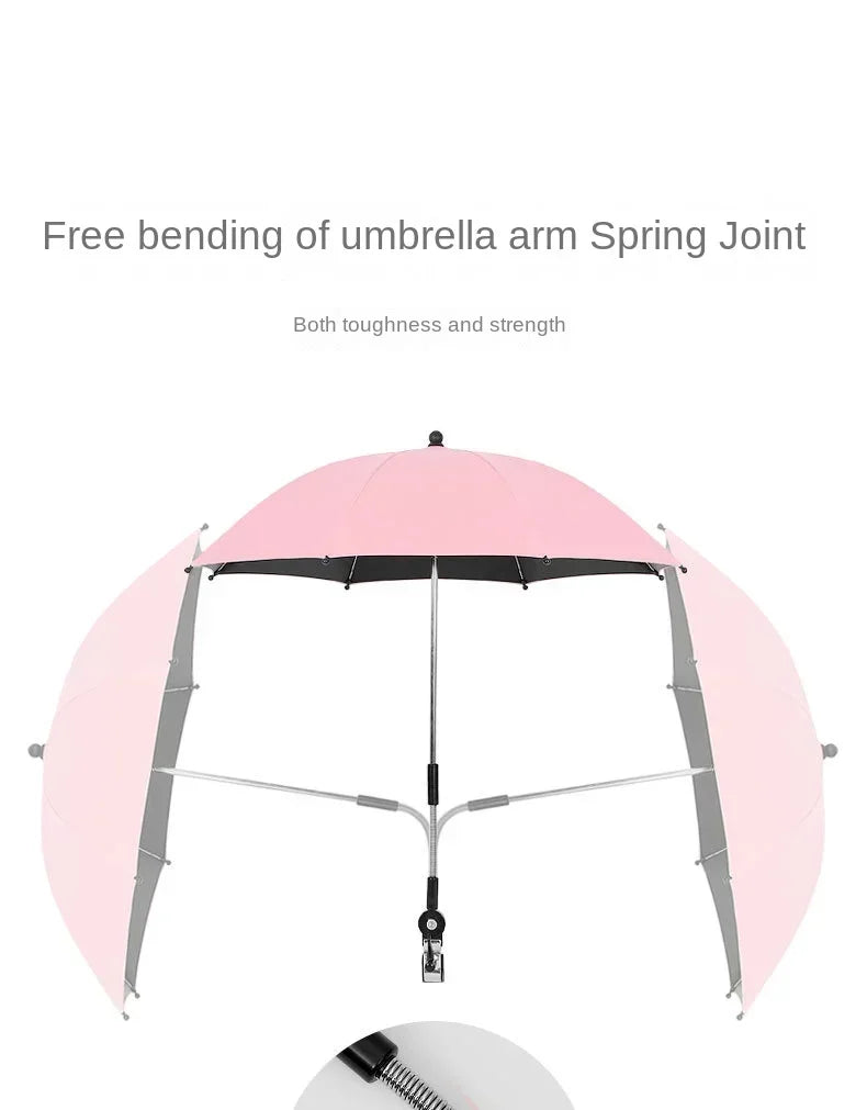 UV Protection Baby Stroller Umbrella With Clamp Universal Sunscree Rainproof Stroller Covers Umbrella Baby Stroller Accessories
