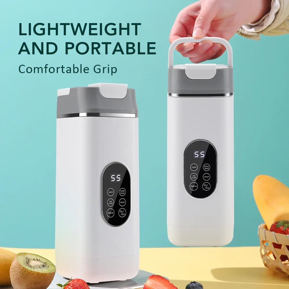 400ML Portable Electric Juicer 2 Cup Home Mini Multifunctional Wireless Blender USB Rechargeable Small Juice Cup Mixer Machine