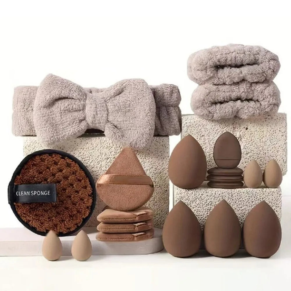 20/40Pcs Makeup Tools Kit Makeup Brushes & Headband Wristband Cleaning Tool Professional Eye Shadows Blush