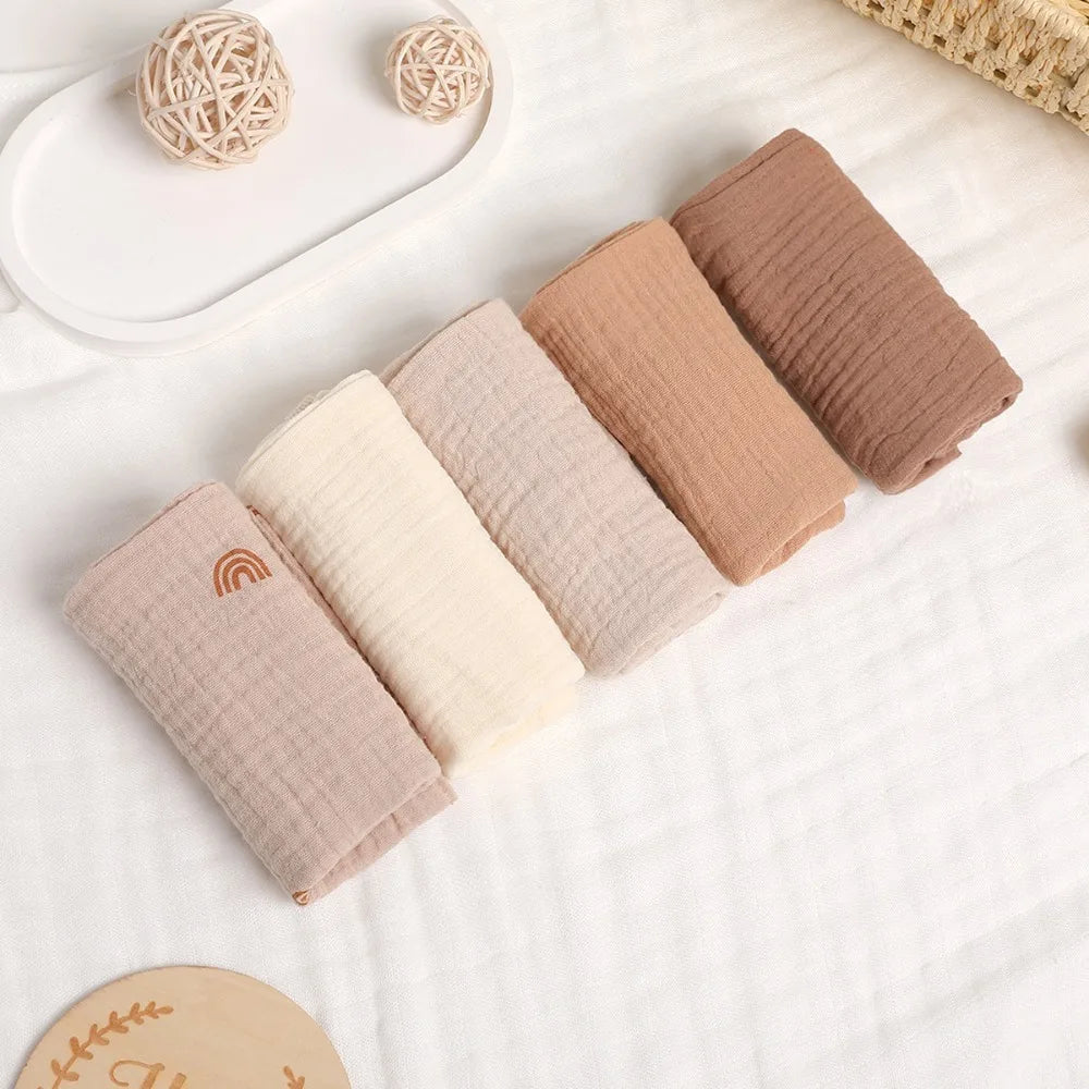 High Quality 4-Layer Pure Cotton Baby Cotton Washcloth Absorbent Soft Square Towels Baby Towels Gauze Cotton Newborn Burp Cloth