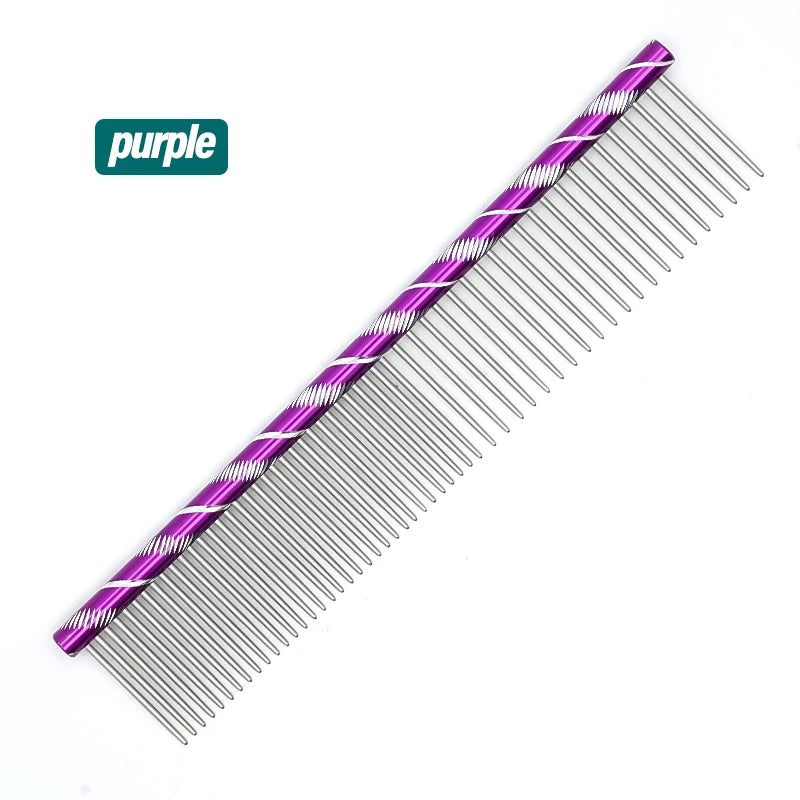 Dog Comb Long Thick Hair Fur Removal Cleaning Brush Stainless Steel Lightweight Pets Cat Grooming Combs for Dogs 16/19/20/25cm