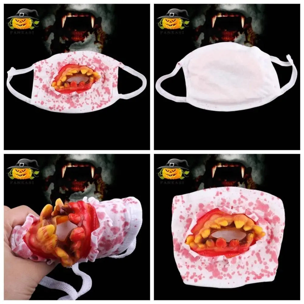 Realistic Halloween Blood Stain Masks Dress Up Costume Blood Mittens Ghost Zombie Cosplay Props Prank