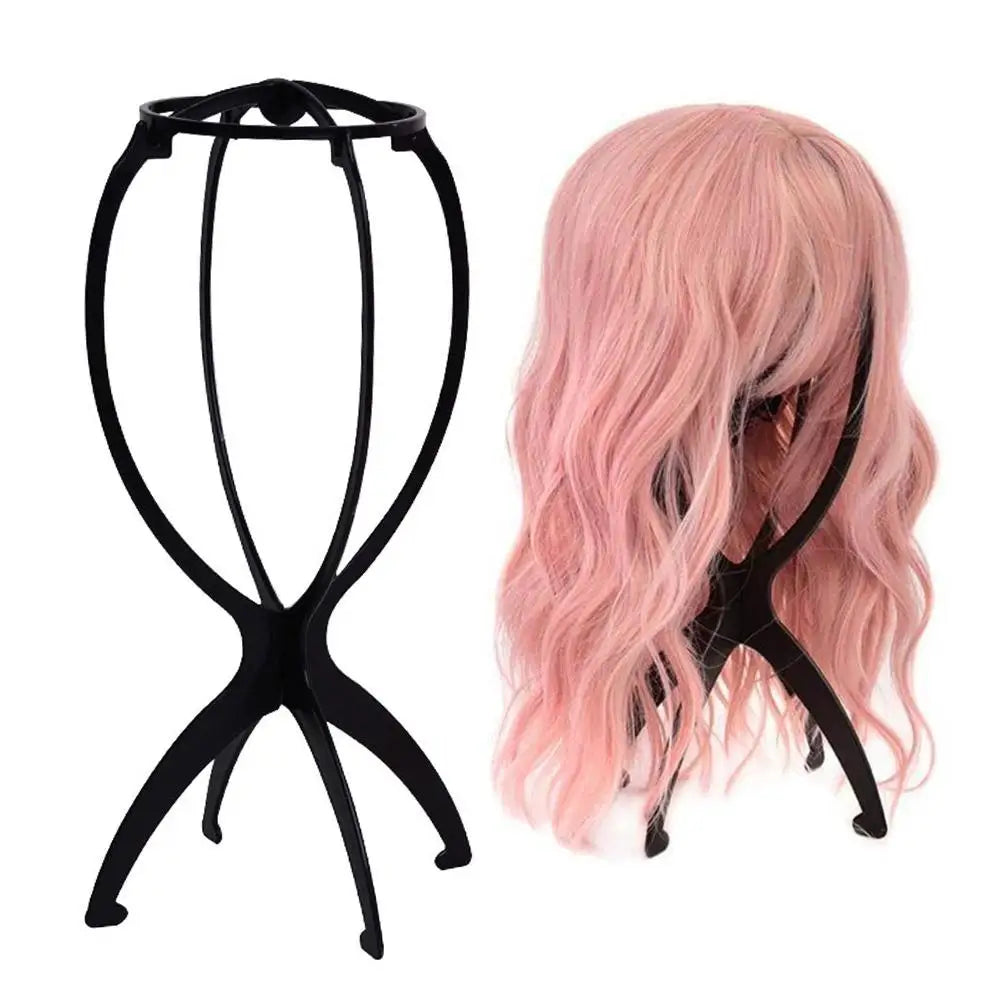 Portable Folding Wig Stand, Plastic Mannequin Head Holder for Hat & Hair Display   Adjustable 36x16Cm Wig Display Tool