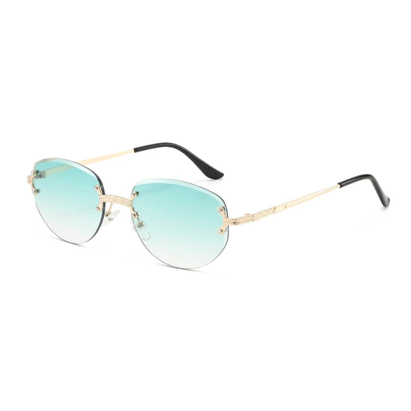 Rimless Sunglasses Irregular Fashion Popular Women Men Shades Small Square Sun Glasses for Female Male Summer Traveling Oculos