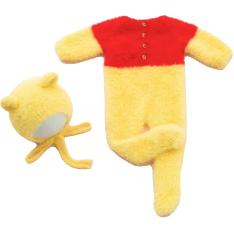 Newborn Bear Photography Set Onesie Baby Full Moon Home Photo Costume Studio Photography Props