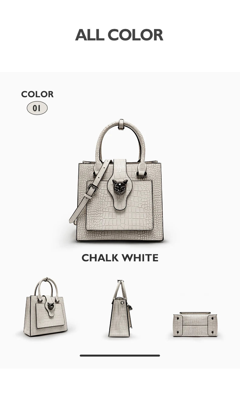 2026 NEW WOMEN'S HANDBAGS BUSINESS LADY GENUINE LEATHER ORIGINAL LUXURY BRAND DESIGNER OFFICE FEMALE BAGS CROSSBODY CAT PURSE