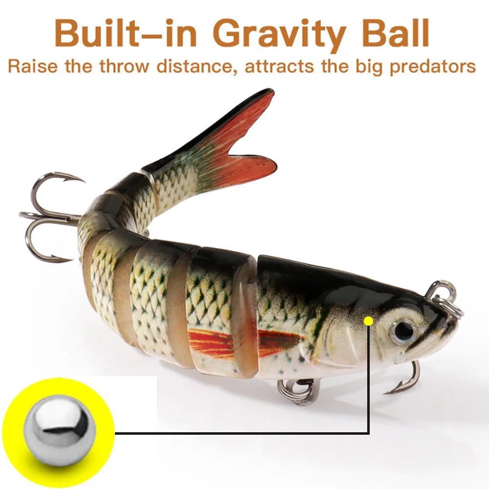 Swimbait 11g 16g 27g Joint Bait Slow Sinking Bionic Fish Swimming Pesca Bass Treble Hook Carp Fishing Tackle 8 Segment Hard Lure