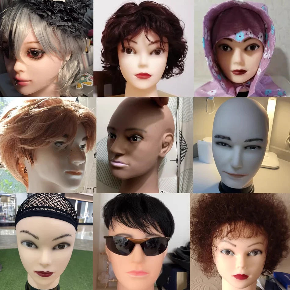 Mannequin Head Wig Stand With Adjustable Wig Tripod Stand Holder For Wigs Making Display cosmetology supplies hairdressing head