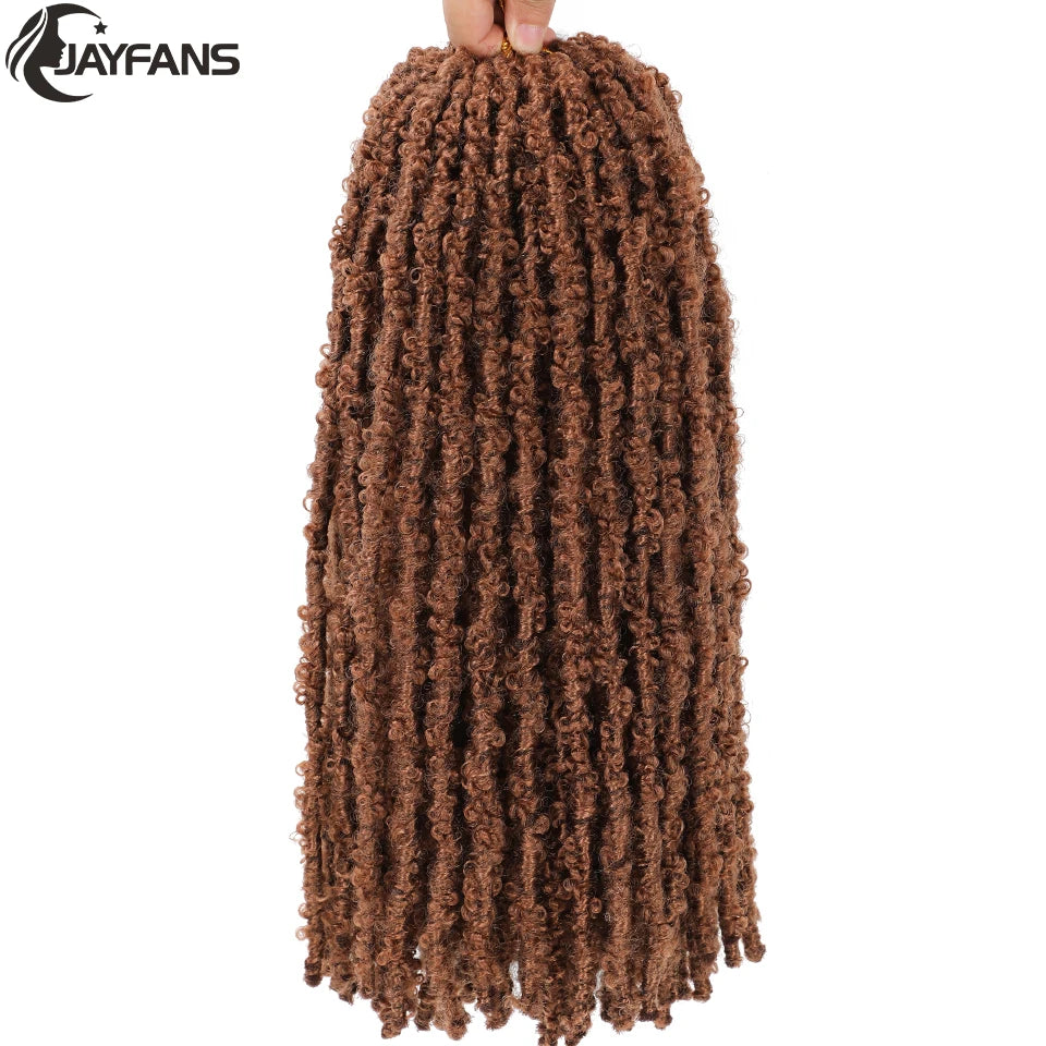 18 24 Inch Butterfly Locs Crochet Hair Extensions Synthetic Distressed Butterfly Soft Locs Crochet Braids Hair for Black Women