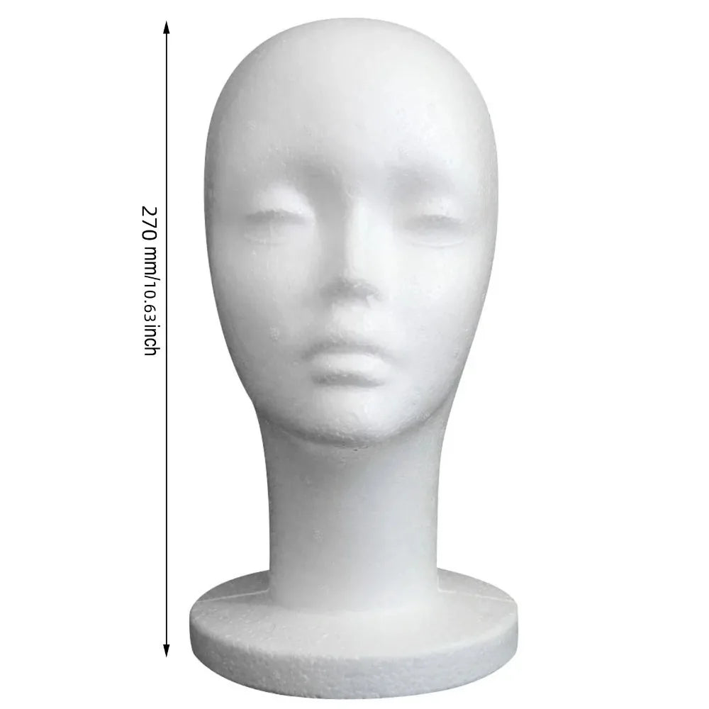 Female Styrofoam Mannequin Manikin Head Model Foam Wig Hair Glasses Display