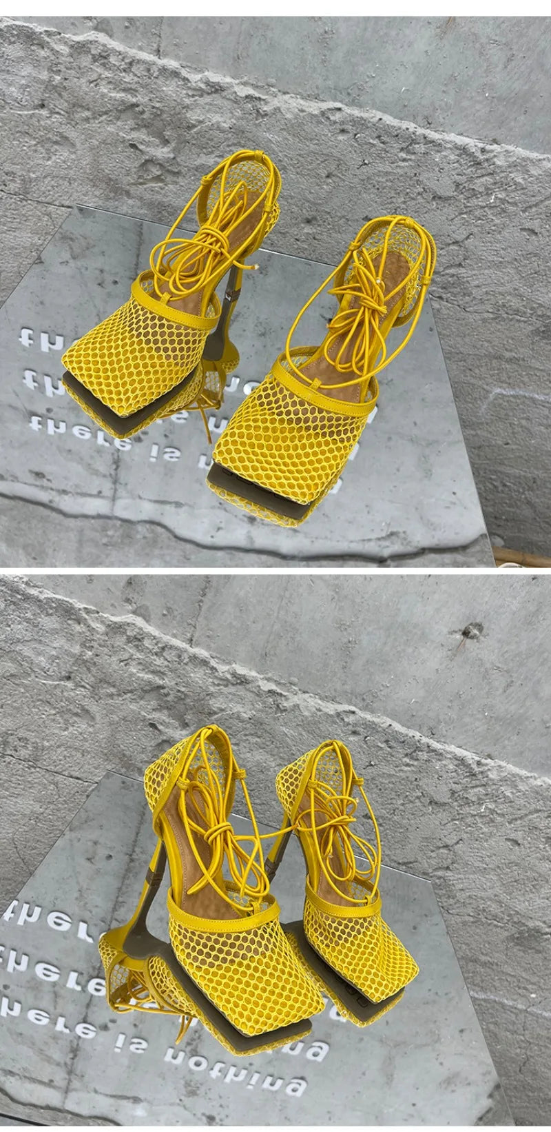 New Women's Shoes Fashion Air Mesh High Heeled Sandals for Woman Exquisite Square Head Casual Shoes Designer Shoes Zapatos Mujer