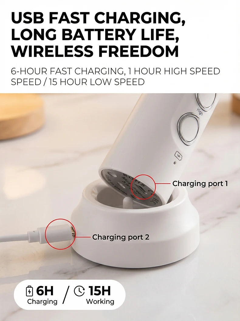 Handheld Wireless Rechargeable Electric Milk Frother 3 Speeds USB Rechargeable Foam Maker for Latte Cappuccino Hot Chocolate