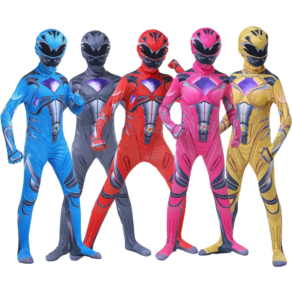 Kid Adult Samurai Sentai Shinkenger Rangers Costume Adult Kids Superhero Cosplay Halloween Birthday Party Jumpsuit Zentai Suit