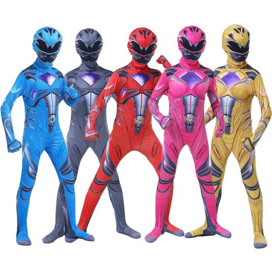 Kid Adult Samurai Sentai Shinkenger Rangers Costume Adult Kids Superhero Cosplay Halloween Birthday Party Jumpsuit Zentai Suit