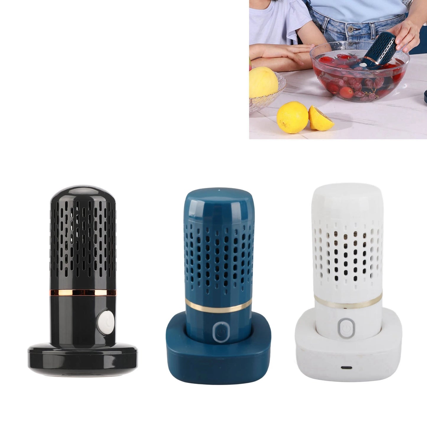 Vegetable Washing Machine Multifunction Wireless USB Charging Auto Capsule Fruit Purifier for Kitchen Vegetable Washing Machine