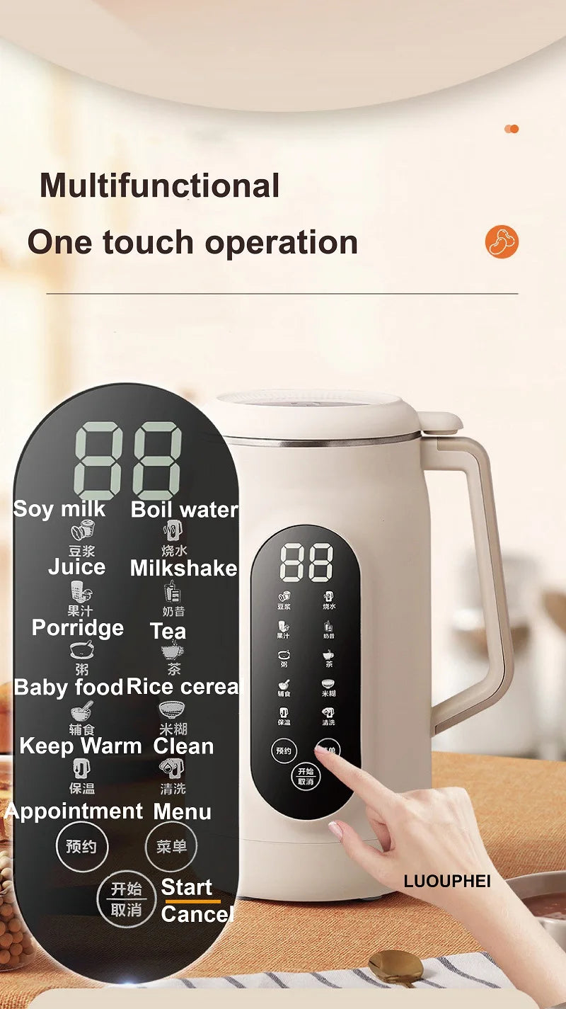 1.8L Soy Milk Machine 18h Appointment Filter-free Wall Breaking Machine Mixer Home Electric Juicer Multifunctional Food Process