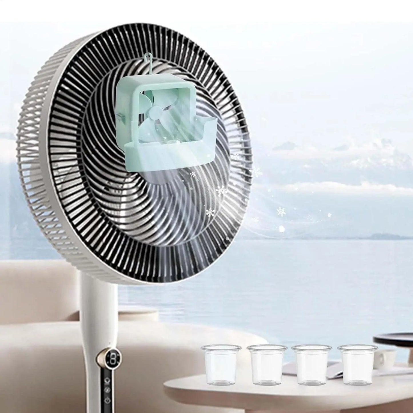 Portable Air Cooler for Summer Desk Clip-On Ice Cooling Fan, Outdoor Camping Essentials, Personal Evaporative Air Conditioner
