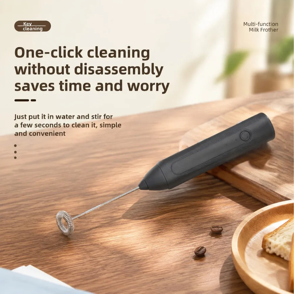 Electric Coffee Frother/MILK Whisk+Egg Beater MINI Food Blender USB Rechargeable Handheld Three Speeds Espresso Tools