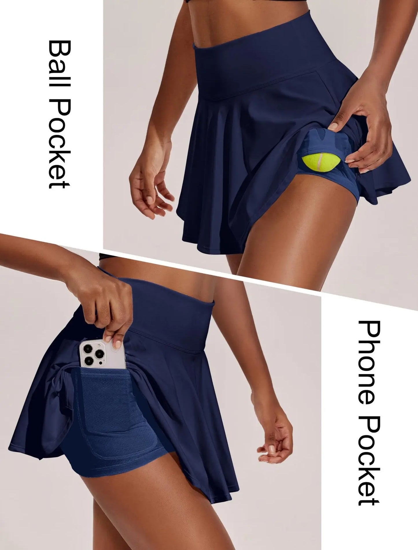 Women High Waist Pleated Tennis Skort With Pocket Athletic Mini Skirt For Golf Pickleball Workout Sports