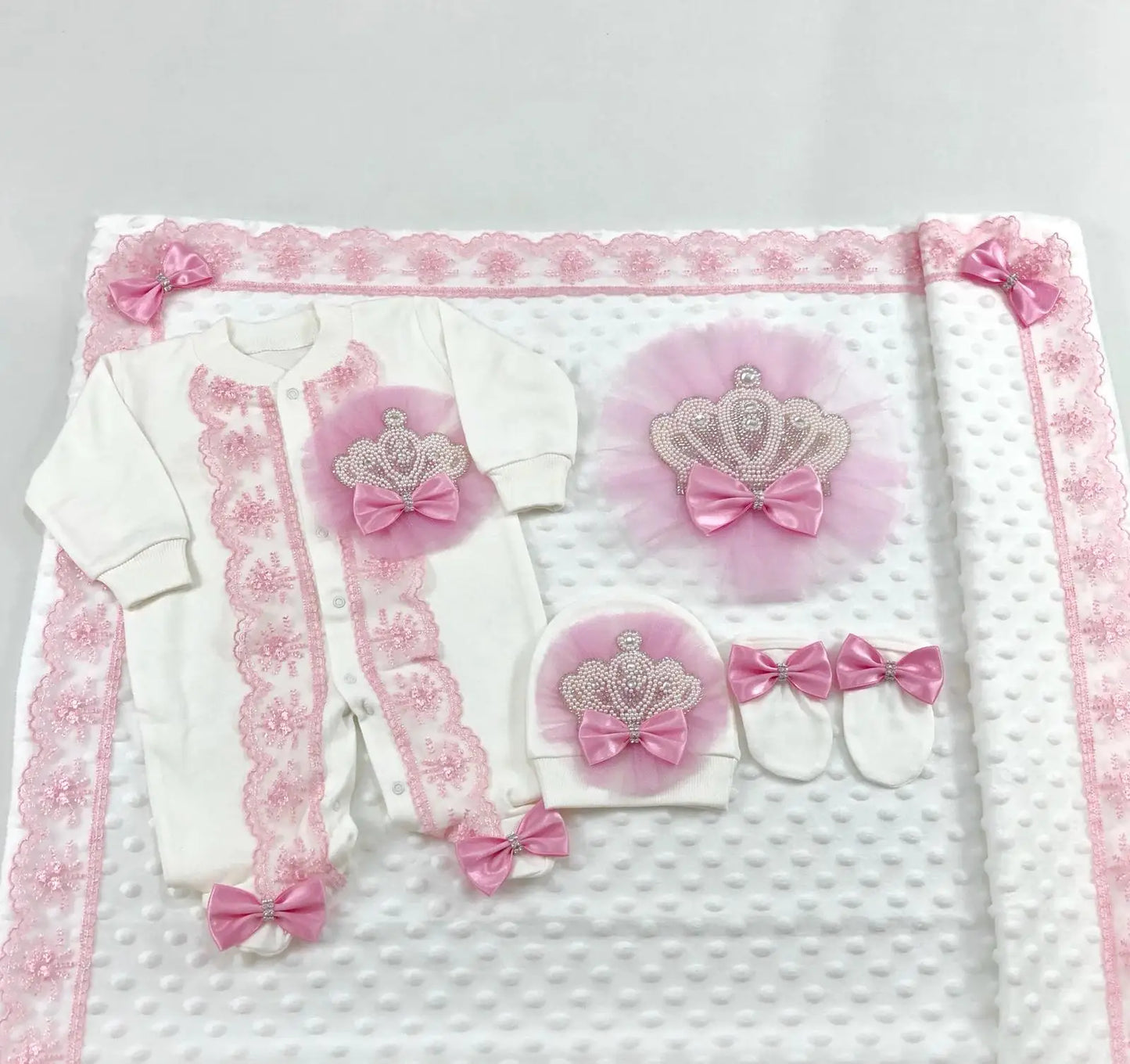5pcs Newborn Baby Boy Outfits Kids Clothing Real Cotton Infant0 Products Shirt Pants Mittens Receiving Blanket