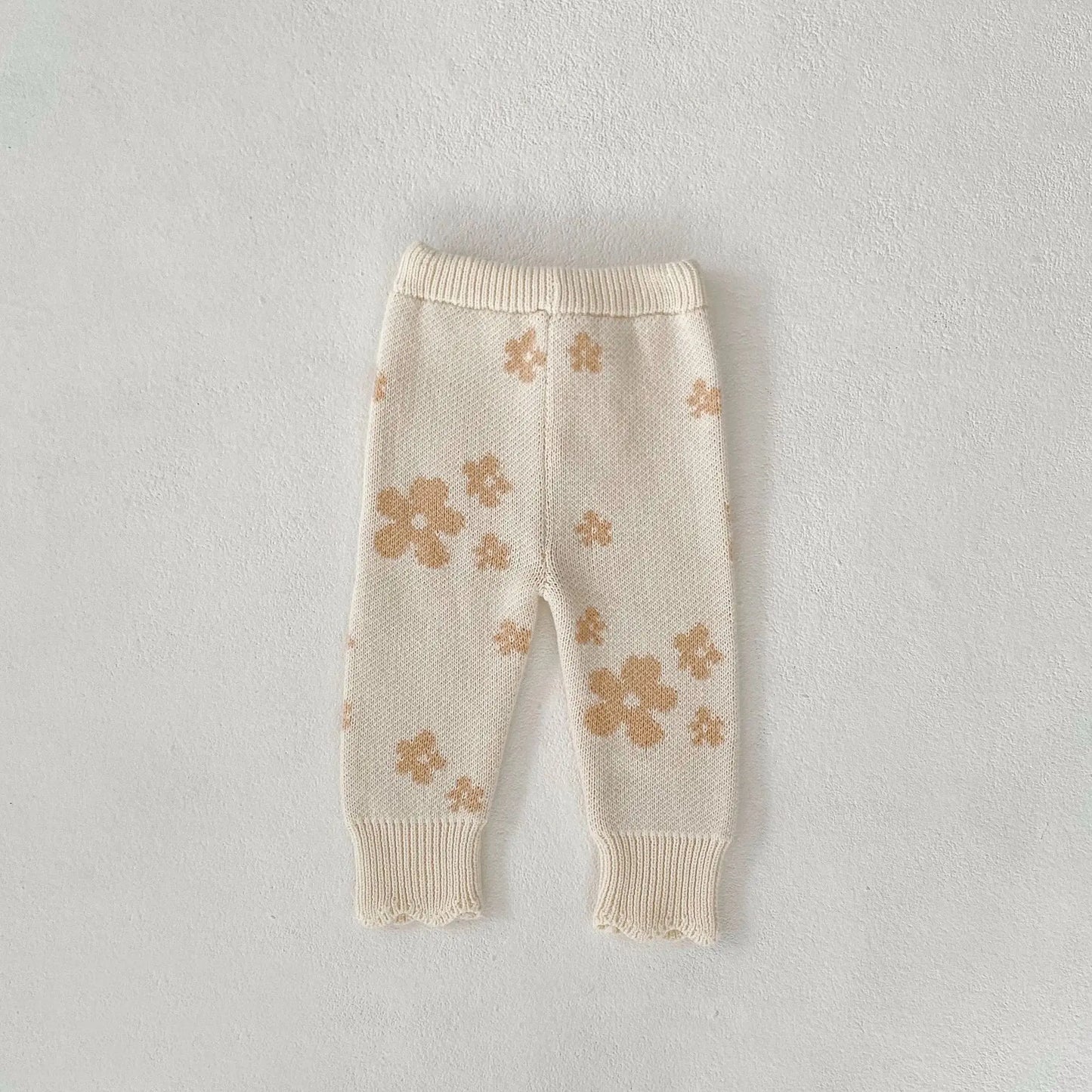 Baby Clothing 2025 Autumn Winter New Fashionable Casual Simple Sweet Floral Jacquard Coat Knitted Pants Hat Socks Kids Clothes