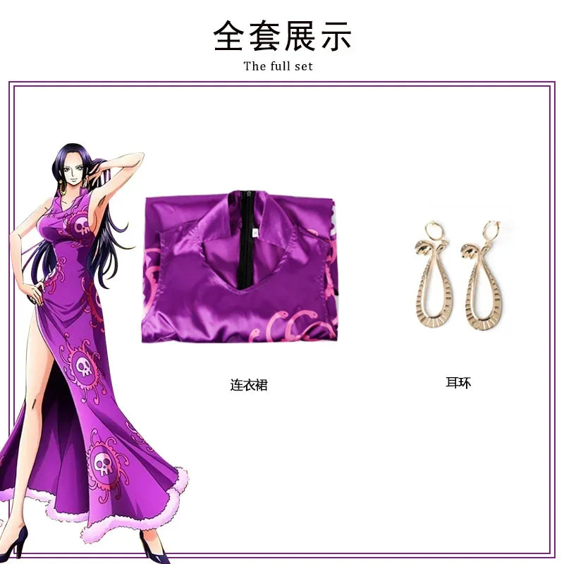 Halloween Costumes For Women Anime Cosplay Boa Hancock Costumes Chipao Long Dress Vestido Role Play Clothing Suit Party Uniform