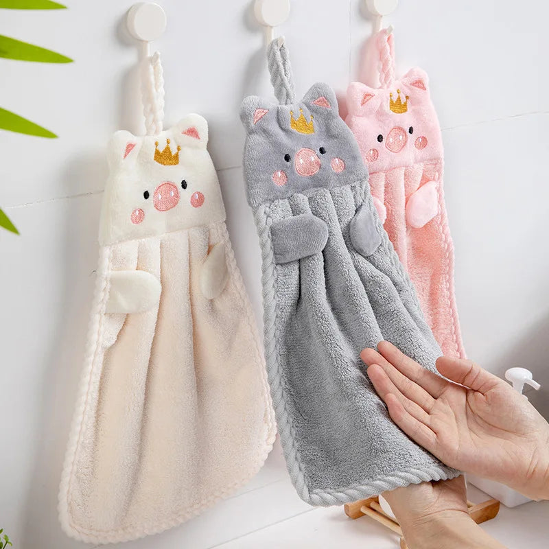 Baby Kids Children Hand Towel Cute Cartoon Water Absorbent Dry Towel Kitchen Bathroom Washroom Household Wipe Clean Hands Towel