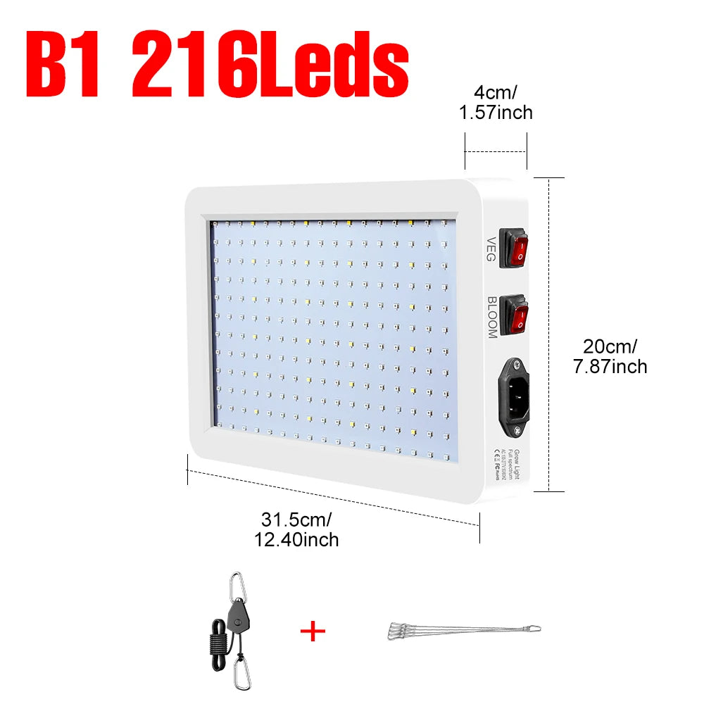 600W LED Grow Lights Full Spectrum Plant Cultivation Lamp 220V Indoor Greenhouse Tent Hydroponics Succulent Vegs Fill Lighting
