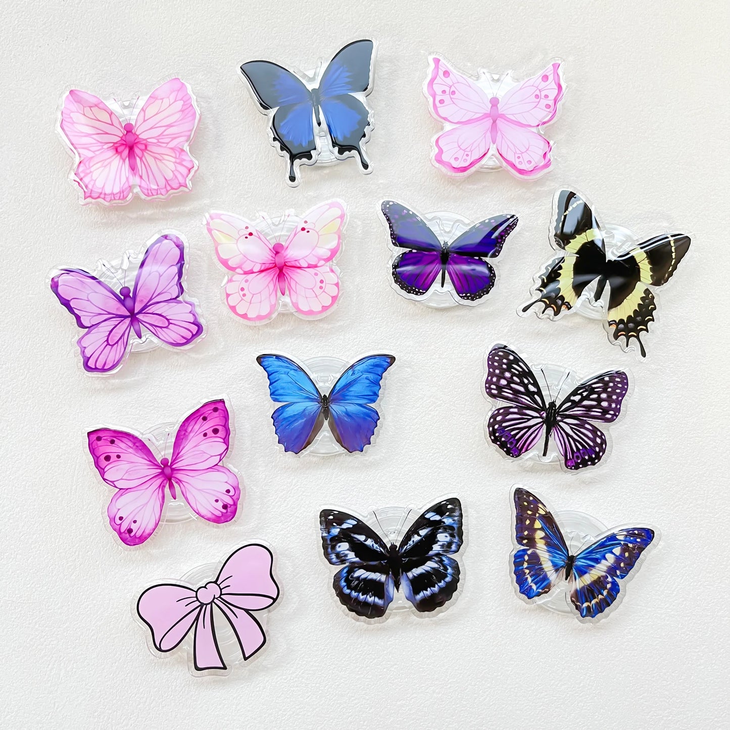 Cute Butterfly Phone Grip Griptok Holder Ring For iPhone 16 15 Universal Lovely Bowknot Phone Stand Bracket Poppings Socket