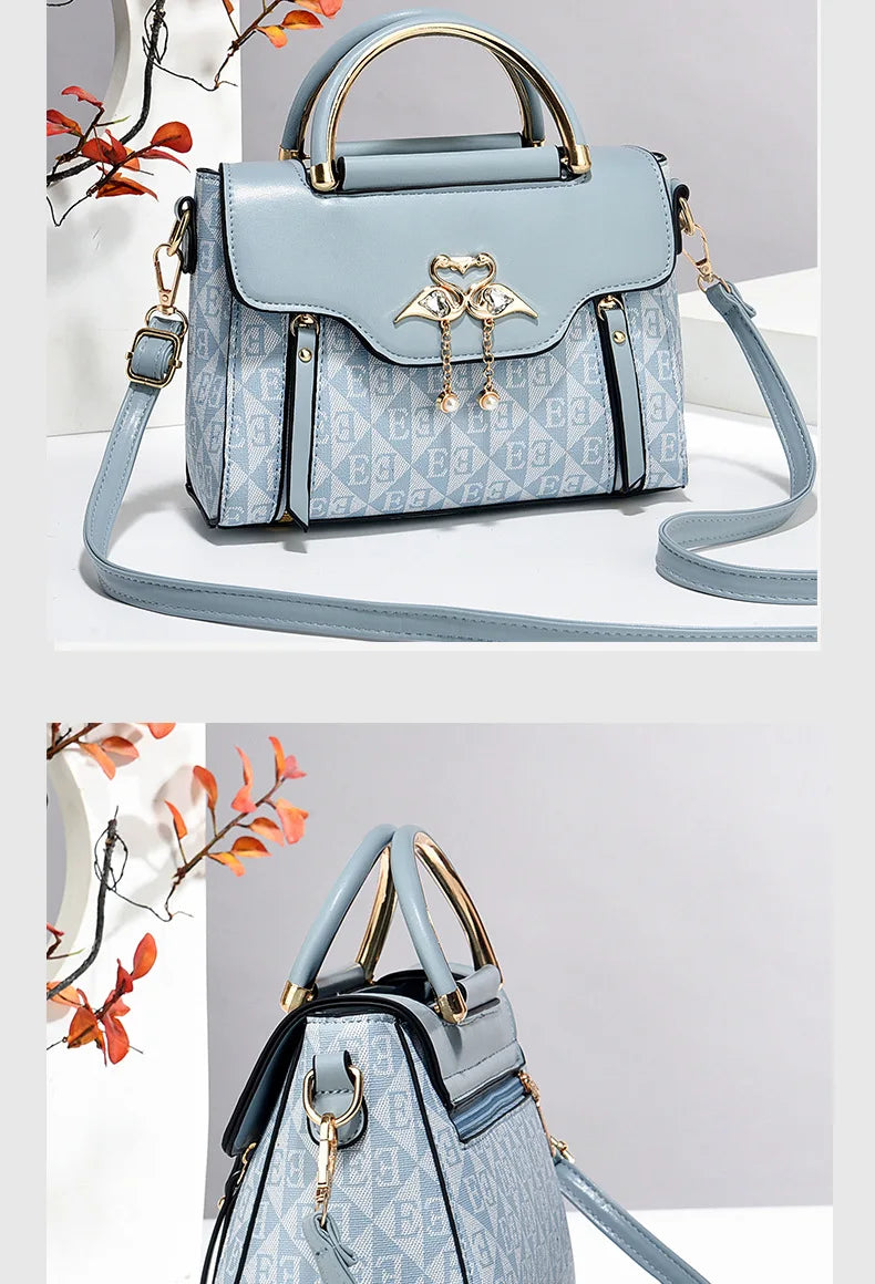 Women's Handbag, New Fashion Trend, Embossed Solid Color, Versatile Casual Shoulder and Crossbody Bag for Women