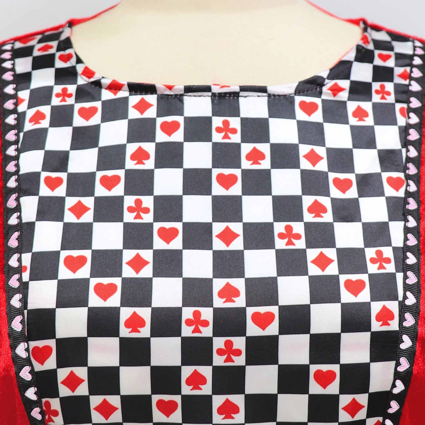 Halloween Red Queen Hearts Cosplay Girls Costume Poker Print Wonderland Birthday Party Dress Girl Stage Drama Show Kids Clothing