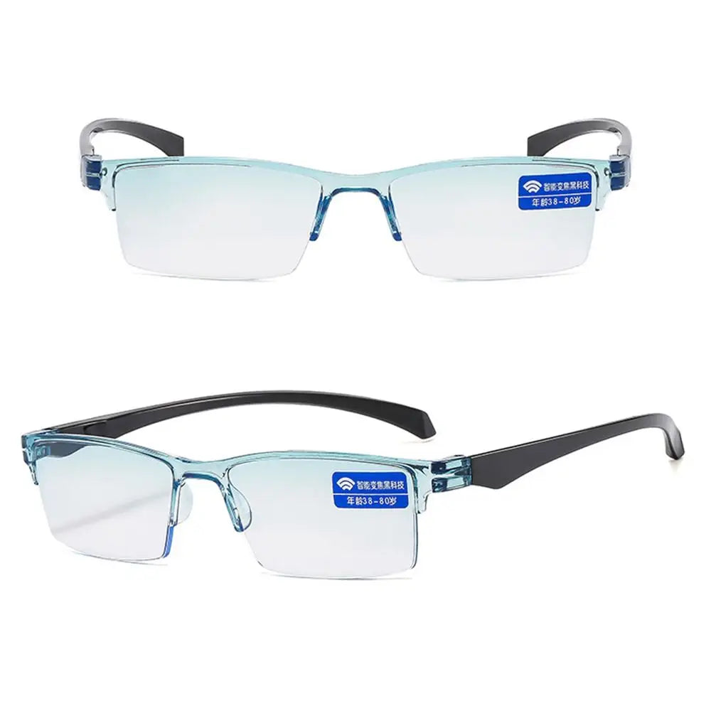 Smart Automatic Zoom Eyeglasses Anti-Blue Light Reading Glasses Men Women Square Frameless Optical Spectacle Computer Eyewear