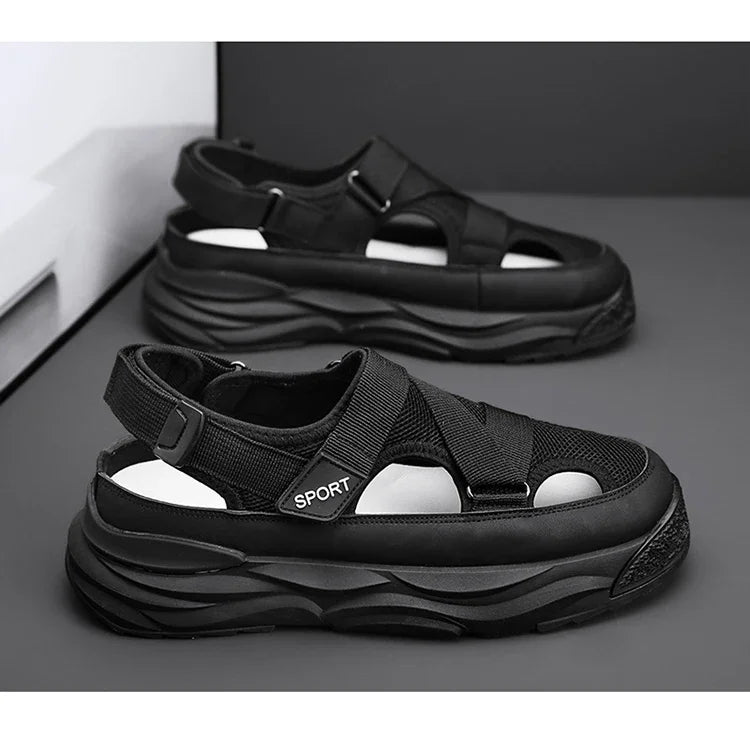 2025 NEW Height Platform Street Male Shoes Non-slip Thick Soled Sports Slides Light Outdoor Hiking Shoes Summer Men's Sandals