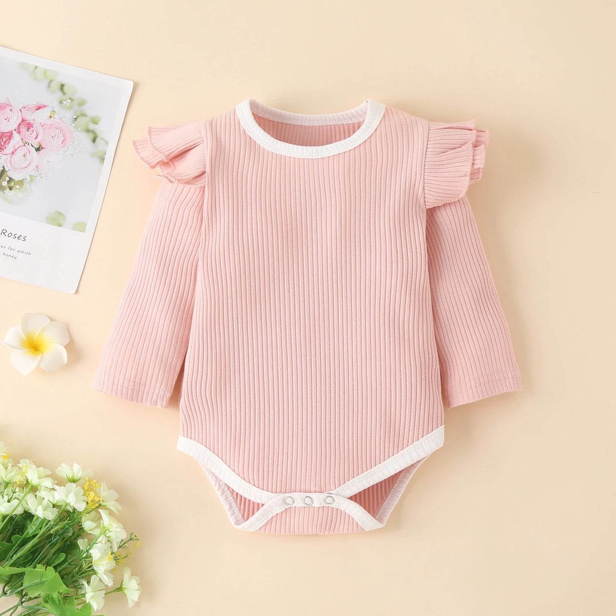 3Pcs Baby Girl Outfit Set Newborn Toddler Kids Clothing Set Baby Girls Lace Ruffles Cotton Bodysuit +Pants+Headband Clothing