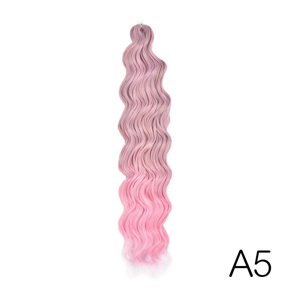 Anna Curl Synthetic Braiding Hair Loose Deep Wave 24 Inch Crochet Hair Extensions Water Wave Twist Pink Color Hair for Women