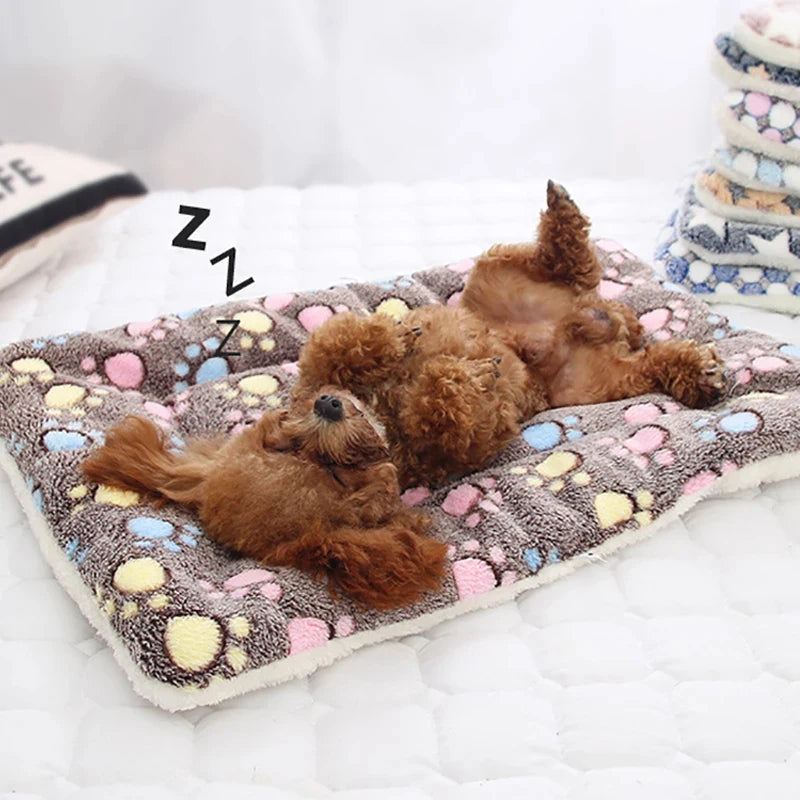 Soft & Warm Thickened Cozy Dog Bed Mat - Winter Cute Print Blanket for Small Medium Large Dogs | Pet Supplies