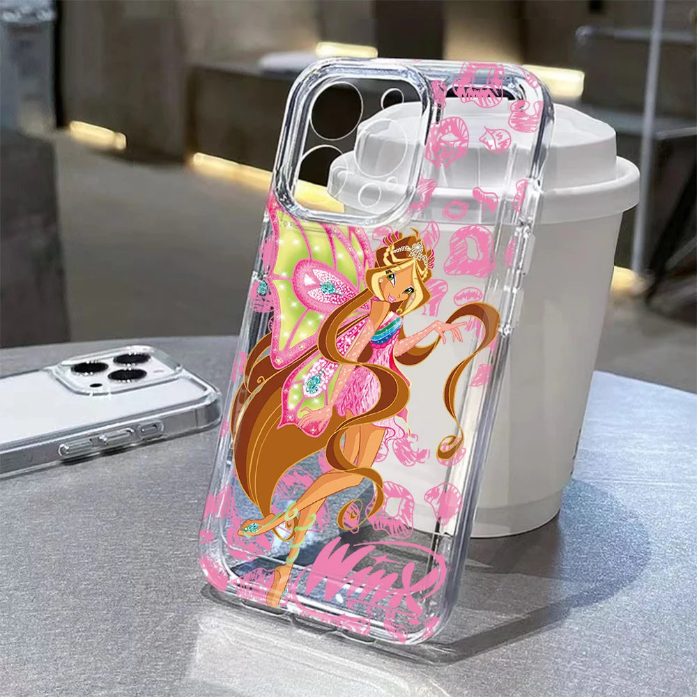 Lovely w-winxs c-clubs Phone Case For iPhone 17 16 16e 15 14 13 12 11 Mini Pro Max XR XSMax 7 8 Air Plus Transparent Back Cover