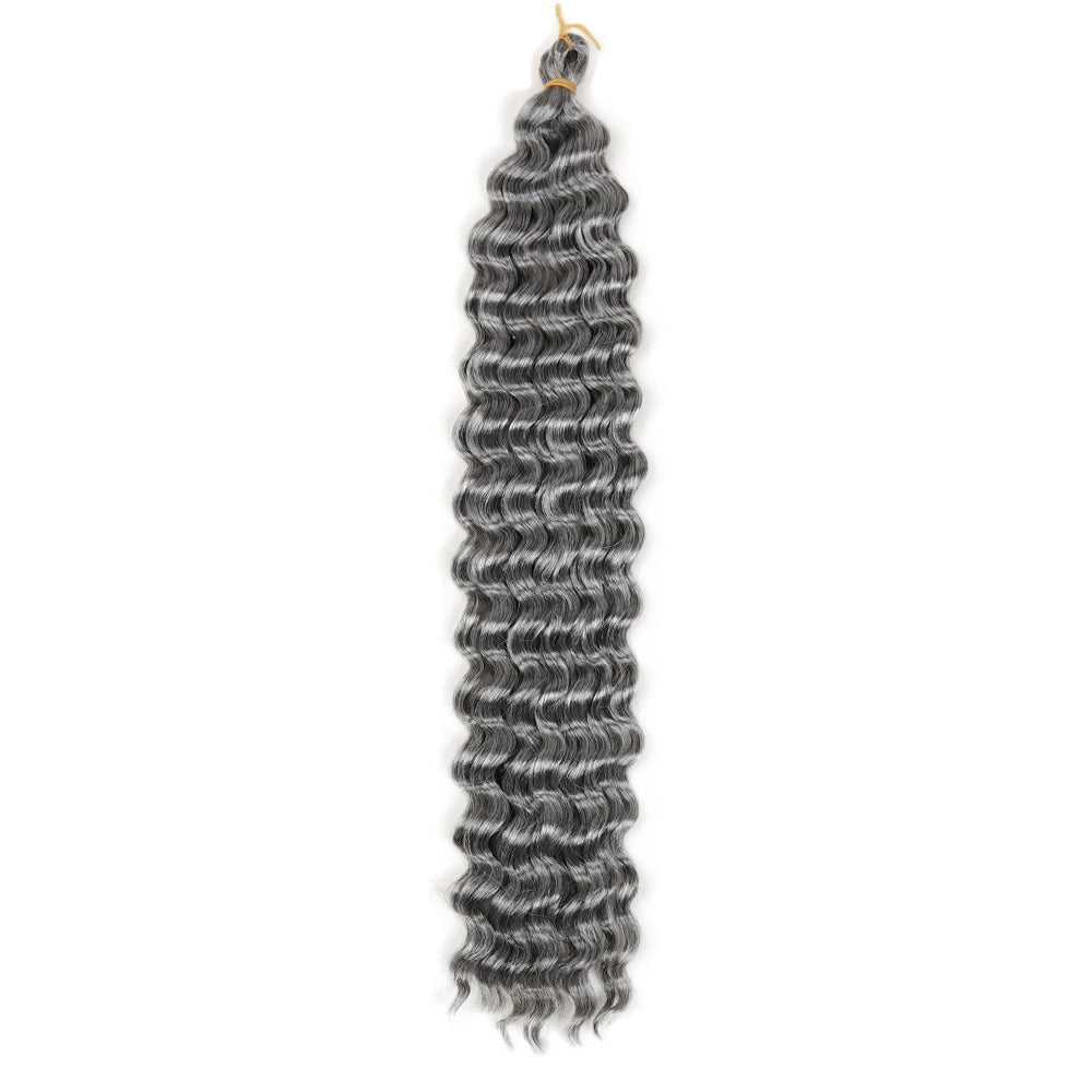 22-28 Inch Deep Wave Twist Crochet Hair Natural Synthetic Braid Hair Afro Curls Ombre Braiding Hair Extensions Hair Expo City