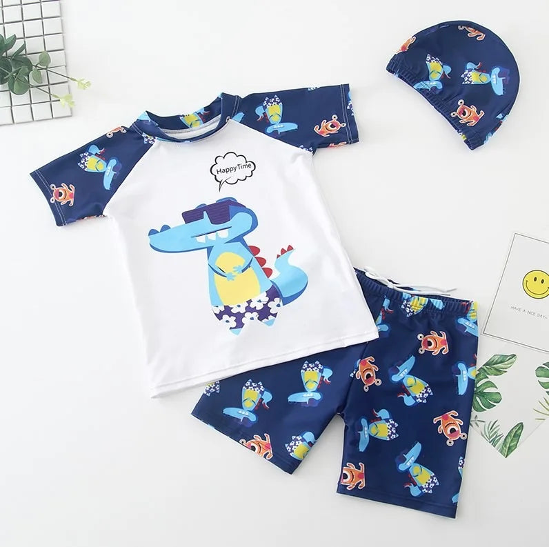 New Kids Swimsuit Medium Kids Baby Split Suit Swim Trunks Light Short Sleeve Beach Swimsuit Boys Swimsuit Swim Trunks Quick Dry