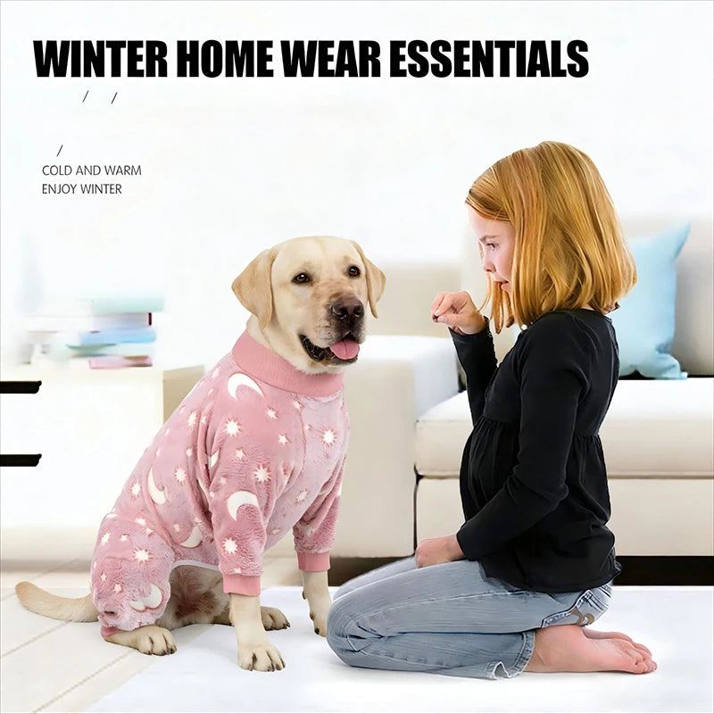 Flannel Dogs Pajamas Jumpsuit Four Legs Winter Warm Onesies for Medium Large Dogs Warm Puppy Cat Jumpsuit Pet Dog Clothes