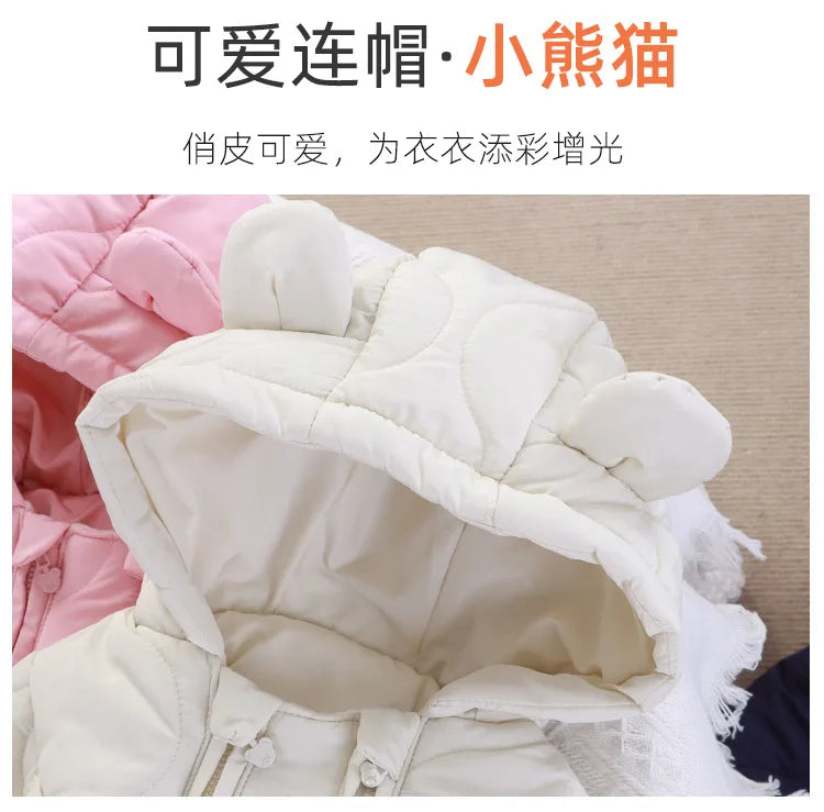 Newborn Baby Autumn Winter Romper Double Zippers Cotton-padded Warm Thicken Rompers Toddler Playsuit Infant One-piece Clothing