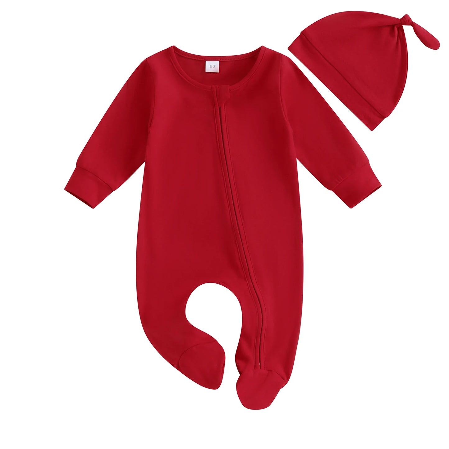 ma&baby 0-6M Newborn Infant Baby Boy Girl Jumpsuit Soft Long Sleeve Zipper Romper + Hat  Fall Spring Baby Outfits Clothing