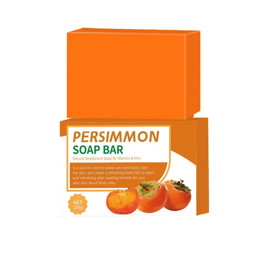Handmade Persimmon Soap 100g  Essential Oil Deep Cleaning Body Soap Fragrance for Hygienic Cleanliness